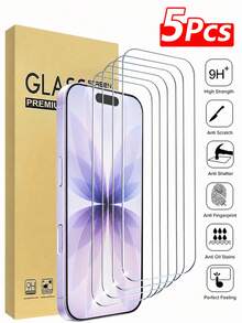 鋼化玻璃螢幕保護貼，適用於 iPhone Duo/18ProMax/18 Pro/17/17 Pro/17 Pro Max/17 Air/16/16 Plus/16 Pro/16 Pro Max/15/14/13/12/11/X/XR/XS/8/7 系列，高清透明全螢幕覆蓋玻璃膜，9H 硬度防刮防指紋無氣泡易安裝，相容手機殼螢幕保護配件 - 5pcs - 查看 43
