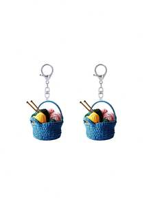 2d Flat Yarn Ball Acrylic Keychain,Wallet Or Handbag Accessory, Fashionable Party Keychain, Novel Acrylic Design Keyring,Backpack And Wallet Keychain - Multicolor - View 11
