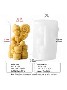 2 Styles Christmas Gingerbread Men Theme Silicone Candle Molds, Molds Replicate Knitted Hat Texture, Layered Lace, Lollipop Spiral Pattern, Details. High-Resilience Silicone, Smooth Demolding For Complex Embossed Parts, Small Edges Resistant To Tearing. Suitable For Pouring Scented Candles, Diffuser Plaster, Epoxy Resin, Handmade Soap. The Two Styles Pair Well For Gift Sets, Creating Holiday Atmosphere Desktop Decor - Gingerbread Man Candle Mold - View 10
