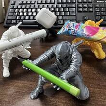 Creative Pen Holder Ornament, Multifunctional Kneeling Figure Storage Stand, Desktop Stationery Organizer, Personalized Office Desk Decor Craft, Fun Character Figurine Desktop Storage Base - A - View 2
