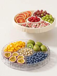 Water Wave Pattern Fruit Bowl High-End Luxurious Divided Snack Tray, Kitchen & Living Room Candy Dish Serving Platter For Dried Fruits And Snacks - Multicolor - View 10