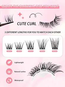 120pcs C-Curl Single Cluster False Eyelashes, Cat Eye Effect, Segmented Single Lash, Pointed Tip, Single Lash Extension - D - View 8