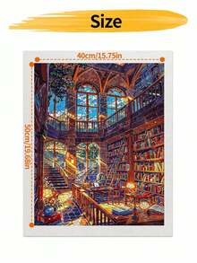 DIY Magical Fantasy Library (Frameless 8x12 / 16x20 Inches) Paint By Numbers Kit (Acrylic) Arts & Crafts For Adult Beginners, Home Wall Decor, And Holiday Gifts For Relaxation And Creative Joy - Sets - View 9