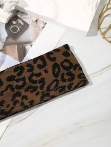 2/1pc Fall Winter Leopard Knit Wide Headbands For Women, Retro Animal Print Elastic Hairband, Fashion Hair Accessories For Casual Street Outfits - Multicolor - View 7