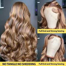 Body Wave 200% Density P4/27# 13x4 HD Transparent Lace Frontal Human Hair Wigs 38 40 Inches Brazilian Pre Plucked With Baby Hair Water Wave Lace Front Wig For Women - S4/27 - View 11