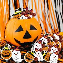 50pcs Halloween Lollipop Jam Chocolate Candy Card Paper Cards, Creative DIY Pumpkin Ghost Candy Cards, Packaging Halloween Party Gift Accessories Decoration - Multicolor - View 8