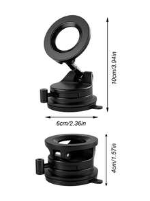 1pc Vacuum Suction Cup Magnetic Car Phone Holder, 360° Rotatable & Foldable Dashboard Windshield Phone Mount, Strong Magnetic Phone Holder, Suitable For 5.4-7.2 Inch Smartphones, ABS Silicone Universal Car Navigation Mount - A - View 11