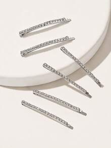 Hair Clips - Silver (6 Pcs) - Silver - View 4
