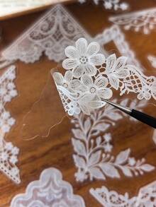 1 Pack 30pcs Vintage Hollow Lace PET Stickers For Scrapbooking, Journaling And Decoration - DT1857 - View 6
