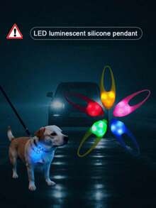 Liontin Kalung Anjing Peliharaan LED 3 Inci, Bahan Silikon, Lampu Peringatan Berkedip, Dekorasi Natal, Cocok untuk Anjing, Kucing, Sangkar Burung, Dekorasi Liburan - MultiWarna - View 4
