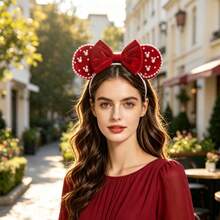 Disney 迪士尼米妮頭飾 珍珠裝飾蝴蝶結 主題樂園拍照配件 - 查看 2
