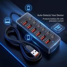 66W Fast Charging Power Outlet Adapter, 12-In-1/8-In-1 25W Fast Charging Power Outlet Adapter, Suitable For Wall Or Desktop Use, Supports USB Type-C Fast Charging Function, Features Multiple Interfaces And Charging Modes. USB Hub Converter USB Extension Outlet - View 4