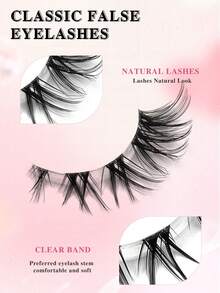 ENCHUW 7 Pairs Luxurious Fluffy Volume Dramatic Messy False Lashes Reusable, Soft, Comfortable Strip Lashes, Lashes, Eyelashes, Fake Lashes - Black - View 3