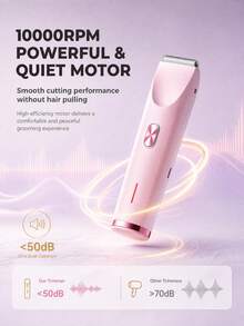2-In-1 Women's Electric Body Trimmer & Bikini Trimmer, Rechargeable Ceramic Blade Rotary Shaver, Detachable And Washable, Suitable For Sensitive Areas, Underarms, Legs And Facial Hair, USB-C Interface, Wireless Portable Travel Design - Size - View 8