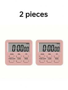 1pc Multi-Functional Digital Kitchen Timer With Alarm Clock - Countdown/24-Hour Display, Memory Function, Large LCD Screen, Magnetic/Stand Mount, Suitable For Cooking, Baking, Study And Fitness, Batteries Not Included - Pink - View 14