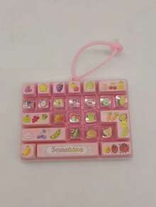 1pc 26-Key Cartoon Keyboard Shaped Stress Relief Button Lanyard DIY Button Stress Relief Toy Cute Pendant Stress Relief Decor - Multicolor - View 9