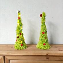 Christmas Desktop Bendable Christmas Tree, Green Plush Christmas Tree, Christmas Tree Desktop Decoration, Party Table Centerpiece (No Light Strip, No Glow, No Ladder) - Multicolor - View 8