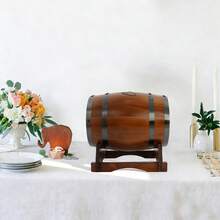 YUNRUX Barrel-Shaped Envelope Box, Wedding Card Box With Base, Barrel-Shaped Pinewood Wedding Card Box - A - View 10