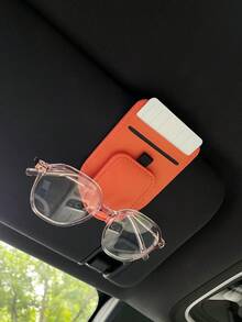 1pc Car Storage Bag, Multifunctional Fashion Glasses Holder, Compact Space-Saving Design, Dual Card Slots, Strong Magnetic Closure, Convenient Access, Practical Car Interior Accessory - Rabbit Style - View 10