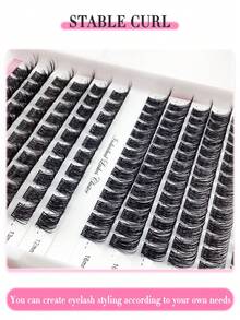 مجموعة رموش صناعية مختلطة من Miss Wink، 12 صف، طول 12-16 مم، انحناء C/D، قطر 0.07 مم، 144 مروحة، مناسبة للاستخدام اليومي أو المناسبات الخاصة - مشاهدة 3