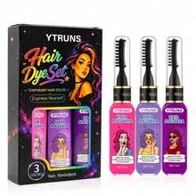 Ytruns Set Pewarna Rambut Sementara 3 Buah, Krim Pewarna Rambut yang Dapat Dicuci, Highlight dan Warna Instan, Formula Tidak Lengket yang Mudah Diaplikasikan, Warna Rambut Cerah dan Bersemangat, Cocok untuk Penataan Rambut Sendiri, Pesta, Festival, Cosplay, dan Penggunaan Sehari-hari - MultiWarna - View 15