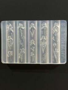 1pc Tulip & Iris Floral 3D Carved Nail Art Silicone Mold DIY Nail Decor - Clear - View 13