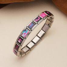 1件不鏽鋼模組化吊墜，多元素藝術圖案，海洋、自然與動物設計，DIY珠寶製作配件 - 混色 - 查看 33