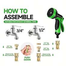 Multifunctional Outdoor Garden Hose, High Pressure Nozzle, Anti-Kink, Leak-Proof, Non-Expandable, Lightweight, 100ft 75ft 50ft 25ft, Easy Storage, Suitable For Yard, Lawn, Car Wash, Gardening, Home Use - A - View 7