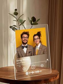 1pc Customized Personalized Music Plaque, Can Add Image And Text, Valentine's Day Gift, Suitable For Men And Women, Can Customize Photo Album Cover, Customized Acrylic Music Song Plaque, Can Add Photo, Suitable For Anniversary, Valentine's Day, Mother's Day, Birthday, Father's Day, Graduation, Wedding, Housewarming And Other Occasions. - Multicolor - View 3