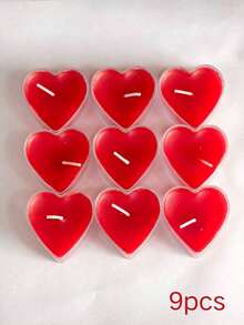 9pcs Heart-Shaped Aromatherapy Candles, Suitable For Proposal And Birthday Celebration, Perfect For Girlfriend Birthday/Christmas Gift, Ideal For Birthday, Party, Wedding Decoration - Multicolor - View 14
