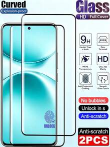 2Pcs 3D Curved HD Tempered Glass Film Full Coverage 9H Hardness Explosion Proof Anti Scratch Phone Screen Protector Compatible With Samsung Galaxy/Compatible With Huawei/Honor/ Reno/Compatible With OnePlus/Compatible With Xiaomi/ Note 15 14 13 Pro+ 4G 5G No Bubble Automatic Adsorption Protective Film - Clear - View 104