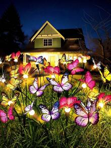 1pc Solar Powered Garden Decorative Light - Solar Firefly String Lights With Butterfly Lights - Waterproof IP65 - Outdoor Yard Path Decoration Light, Autumn Decor, Mother's Day Gift For Women, Halloween Decoration, Home Decor - Butterfly Firefly - View 2