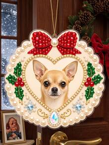 Custom DIY 3D Pearl Painting Pet Dog Photo Hanging Decor, Diamond Painting Suncatcher Home Christmas Decoration, Handmade Gift For Women - Multicolor - View 10