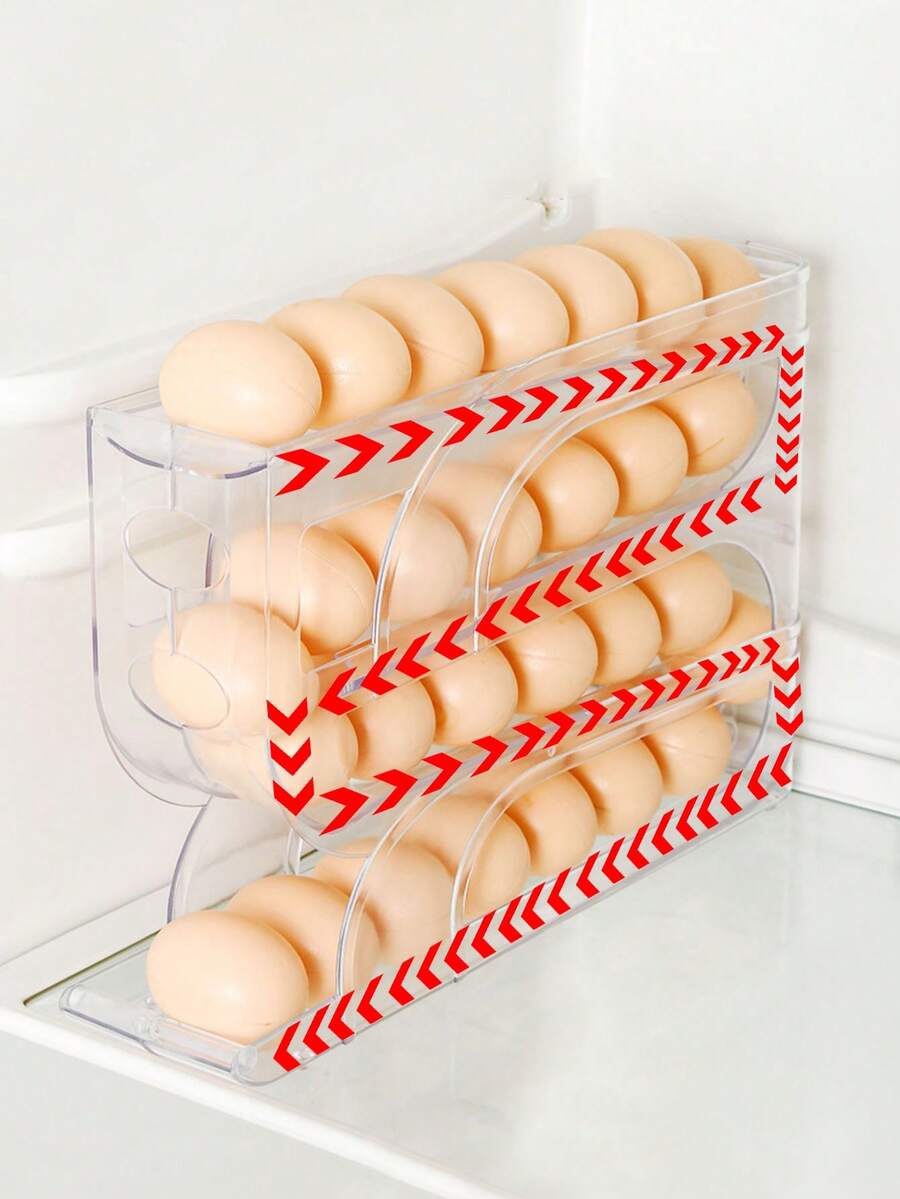 Sliding Egg Storage Box, Refrigerator Egg Organizer, Large Capacity Egg Dispenser Rack, Space-Saving Kitchen Storage Container, Cabinet Countertop Home Storage Accessory, Ideal Gift For Family And Friends