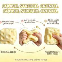 Tachimi 1pc Cheese Squeeze Toy, Novelty Collectible With Squishy Crunchy Texture, Fidgettoys Favored By Toy Hobbyists For Daily Play Shipped Randomly - Multicolor - View 3