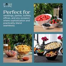 5 Pack Angled Plastic Serving Bowl Disposable For Party Table 8oz - Black - View 5