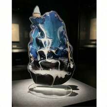 1pc 2D Printed Acrylic Backflow Incense Burner, Blue Backflow Incense Holder, Home Decor Ornament, Gift For Friends, Available In Small, Medium, Large - Multicolor - View 5