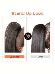 Women's Synthetic Fiber Drawstring Ponytail Hair Extensions, Deep Curly Heat-Resistant Instant Clip-In Hair Pieces, African Style Curly Hair Extensions - Gold - View 4