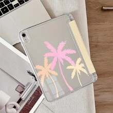 1件馬卡龍水彩粉色棕櫚樹印花三折保護殼，附筆槽，自動休眠/喚醒，防震透明背板平板保護套，相容於 iPad 10.9/10.2/Air 5th Gen/Pro 11/10th/9.7/Air 2/7th/8th Gen/Air 4/5/Air 13/11(M3 2025)/11(A16 2025)，相容於 Oppo Pad，相容於 MatePad，相容於 Honor Pad - 彩色 - 查看 6