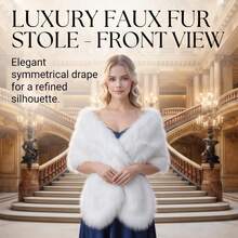 Soft Warm Winter Bridal Shawl, Suitable For Evening Gown Party Formal Occasions - White - View 4