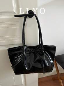 Large Capacity Women's Tote Bag, Versatile Commuter Shoulder Bag For Women - Black - View 2