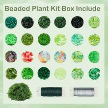 DIY Wind Chime Craft Kit, Multi‑Style Mixed Glass Beads Set With Artificial Moss & Thread Wire For Handmade Hanging Ornament Home Decoration - A - View 3