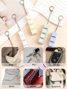 1 Pc Fidget Keyboard Cube Keychain, Simple Colorful Finger Press Stress Relief Keyring, Calming Focus Unzip Pendant, Car Bag Accessory, Party Gift - Multicolor - View 5