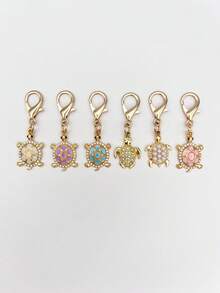 Fashion Mini Set Rhinestone Turtle Keychain Bag Accessory, Premium Turtle Bag Charm, Keychain Pendant, Exquisite Small Shoulder Bag Charm, Phone Charm Car Key Chain And Backpack Charm, School Graduation Gift - Multicolor - View 11