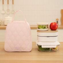 1pc Quilted Diamond Pattern Insulated Thermal Bag, Large Capacity Leak-Proof Tote Bag With Inner Pocket, Portable Storage Bag For Work, Picnic, Travel - Multicolor - View 3
