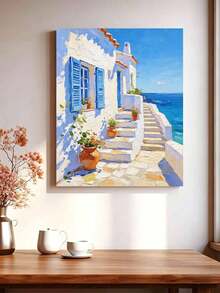 1pc Digital Oil Painting Landscape Theme - DIY Handmade Art, Home Wall Decor, Canvas Oil Painting Decoration Birthday, Party And Holiday Gift, Includes Brushes And Paints - Sets - View 3