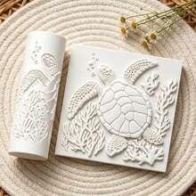 1Pc Sea Turtle Coral Texture Roller, Marine Ocean Pattern Clay Embossing Roller, DIY Handmade Earring Pendant Jewelry Craft Supplies - 1 Unit - View 4