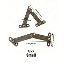 4pcs Folding Lid Support Hinges, Bronze Color Lid Support Hinges, Lid Support Hinges, Suitable For Furniture, Cabinets, Wooden Boxes And Jewelry Boxes Display Support - Multicolor - View 10