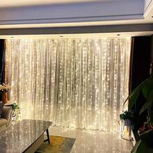 USB Powered LED Curtain Fairy Lights With Remote Control, 8 Flashing Modes, Christmas Decoration Lights For Halloween, Easter, Valentine's Day, Wedding, Holiday Party, Indoor Atmosphere, Garden Lighting Decor String Lights - USB Curtain Light - View 7