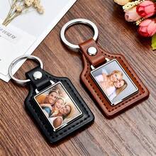 1pc Customized Leather Keychain, Personalized Heat Transfer PU Leather Keychain For Men (1pc), Supports Custom Pattern, Photo And Logo, Creative Father's Day Gift Or Souvenir, Gift For Dad, Christmas Gift - Black - View 4